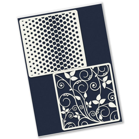 Leafy Swirl & Dotty Wave 4" x 4" Stencil Set