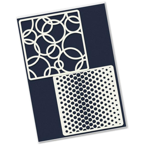 Rings & Dotty Wave 4" x 4" Stencil Set