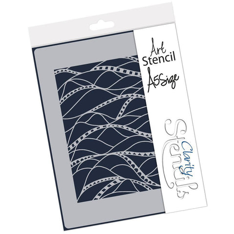 Doodleology Square Waves A5 Stencil