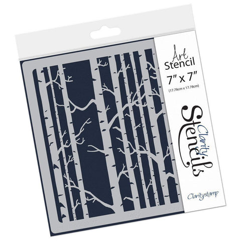 Birch Trees 7" x 7" Stencil