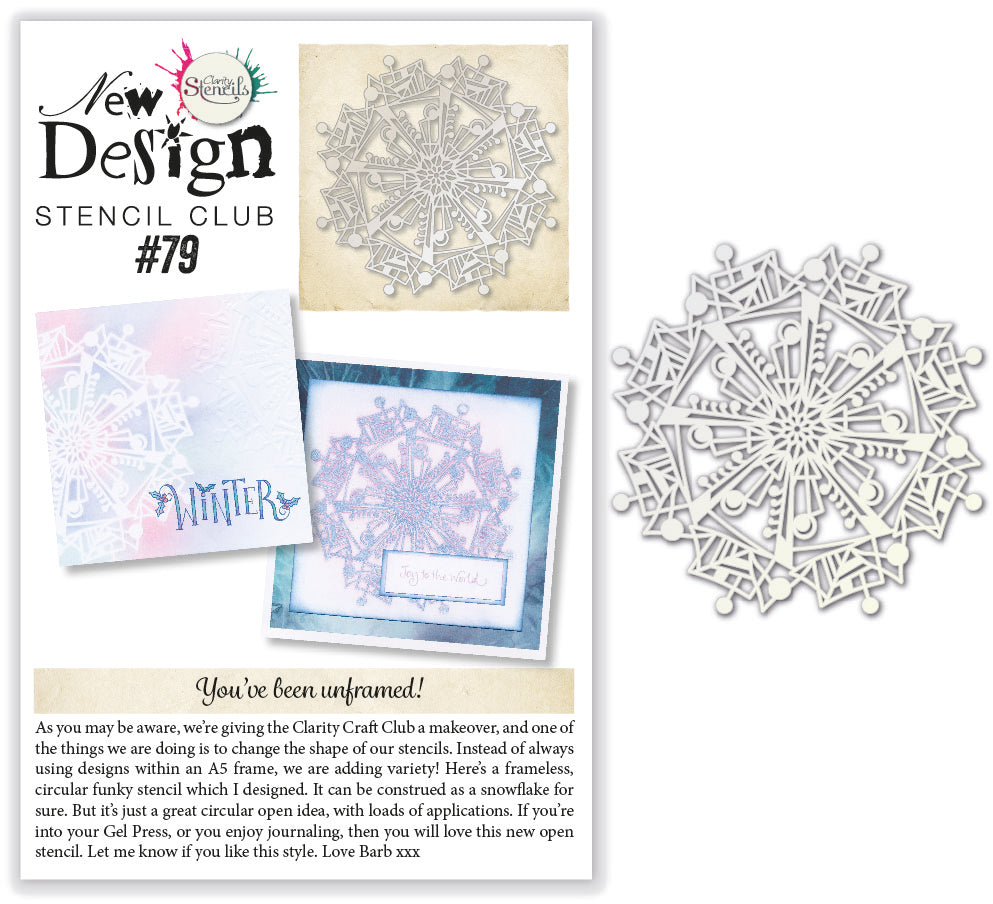 New Design Stencil Club Back Issue - 79 - Abstract Snowflakes