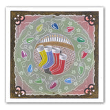 Christmas Stockings Round A5 Square Groovi Plate