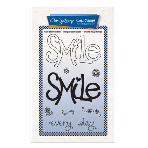 Smile - Feel Good Words - Two Way Overlay A6 Stamp & Mask Set