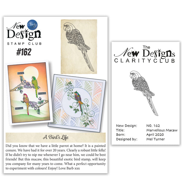 New Design Stamp Club Back Issue 162 Macaw Claritystamp