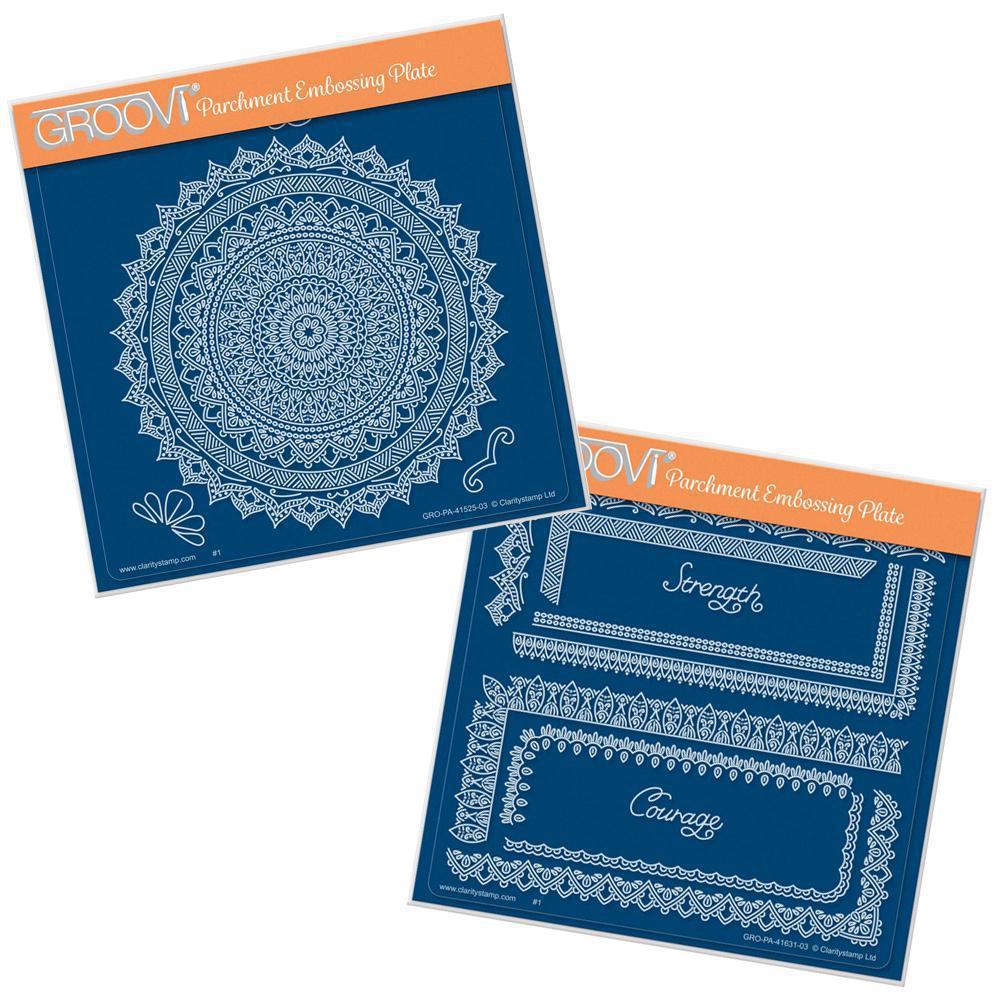 Tina's Spiritual Strength Mandala & Border A5 Square Groovi Duet