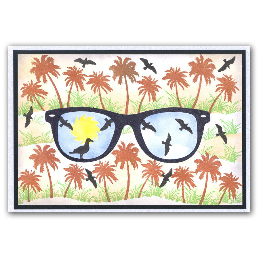 Summer Shades A5 Square Stamp & Mask Set