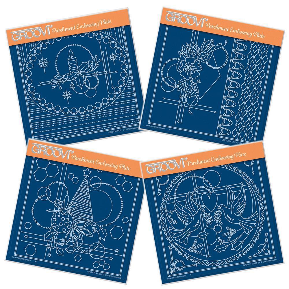 Tina's Christmas Centrepiece Collection A5 Square Groovi Plate Set