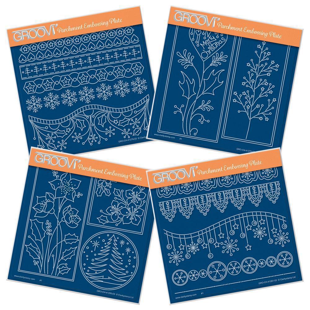 Tina's Christmas Layering Collection A5 Square Groovi Plate Set