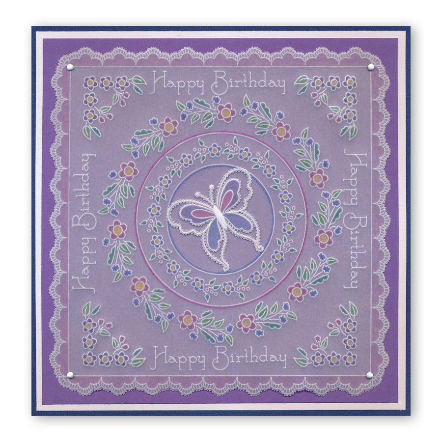 Tina's Floral Doodles A5 Square & Groovi Border Plate Set