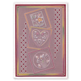 Tina's Heart Flowers Parchlet A6 Square Groovi Plate