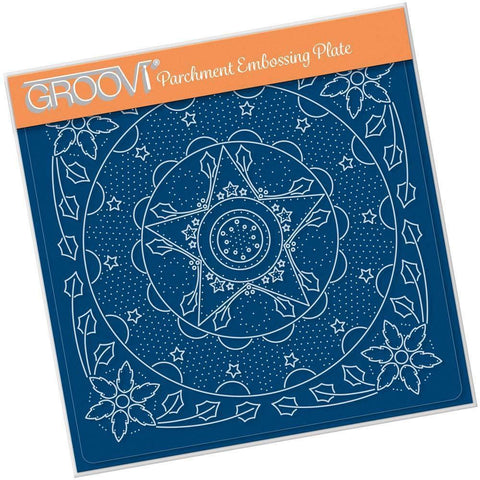 Tina's Embroidery Holly & Star A5 Square Groovi Plate