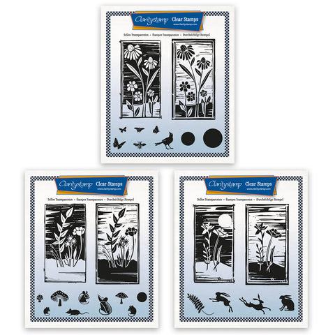 Barbara's Linocut - Floral A5 Square Stamp Collection
