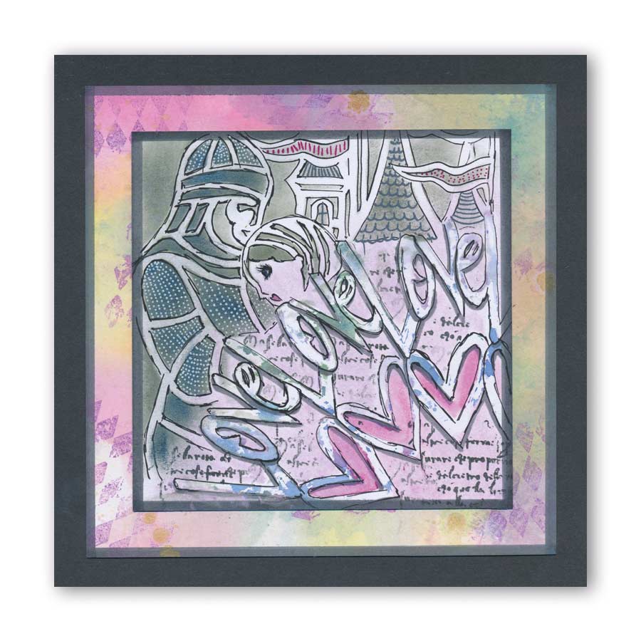 King Arthur & Guinevere 7" x 7" Stencil