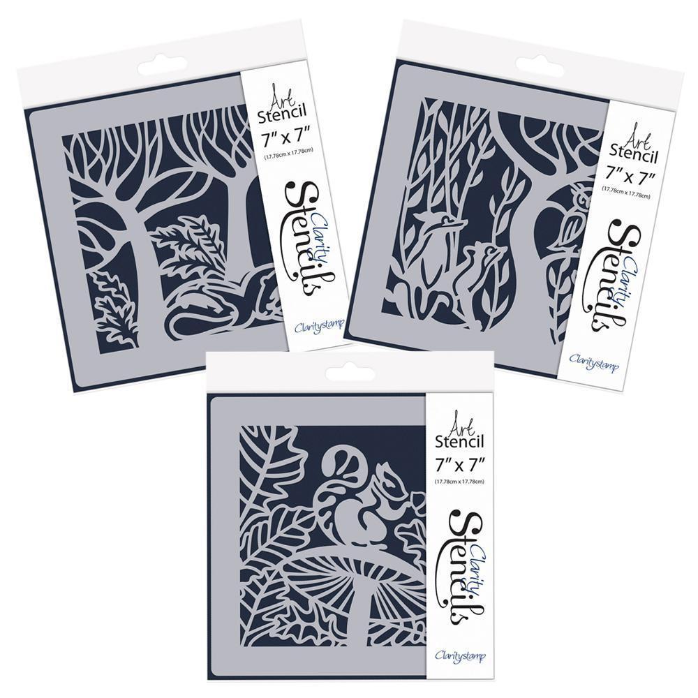 Woodland Animals Trio 7" x 7" Stencil Set