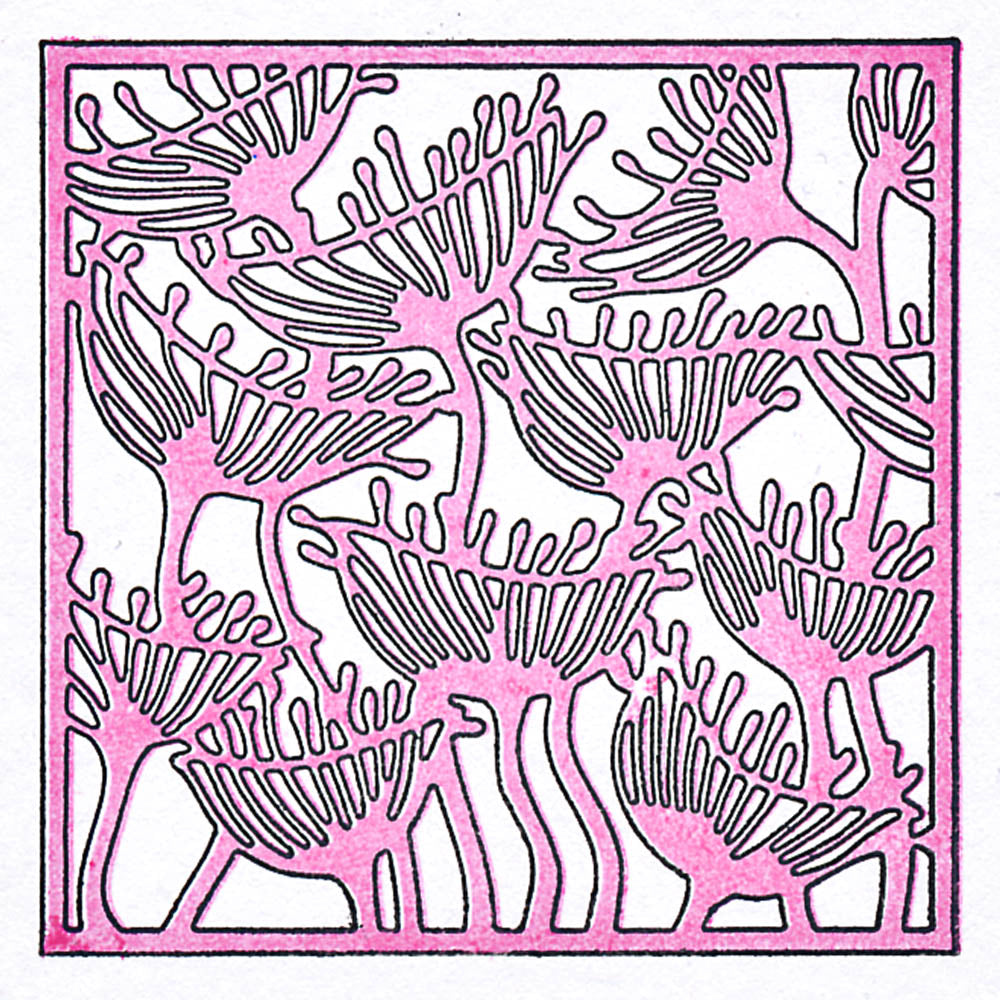 Botanical Queen Anne's Lace & Chinese Lanterns - Two-Way Overlay A5 Square Stamp Set