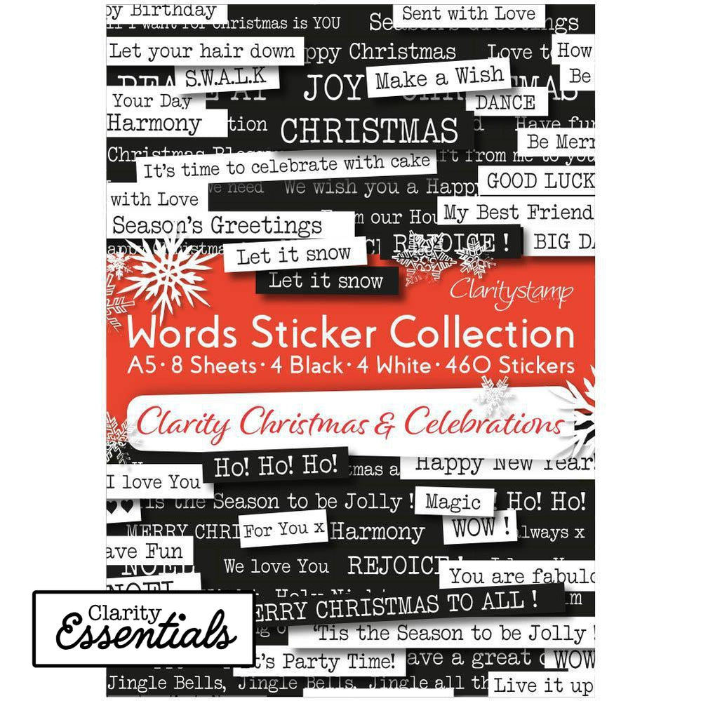 CLEARANCE Clarity Christmas & Celebrations Words Sticker Collection