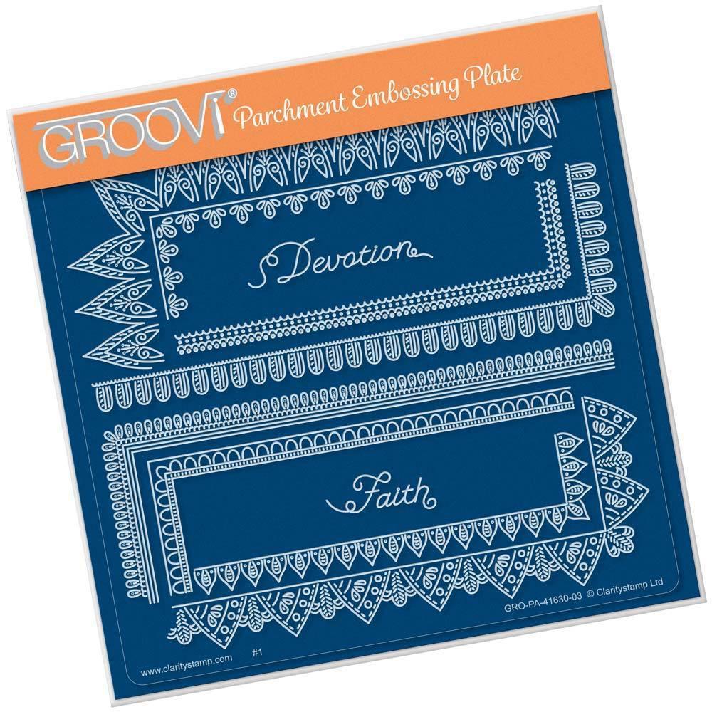 Tina's Spiritual Devotion Border A5 Square Groovi Plate