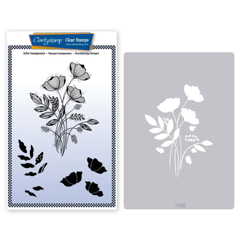 Tina's Floral Spray A5 Stamp & Stencil Duo