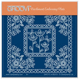Tina's Flowerette Butterfly Parchlet A6 Square Groovi Plate