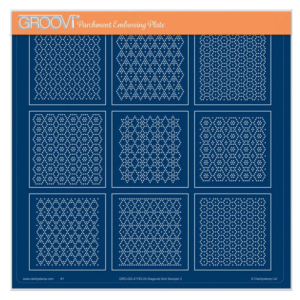 Josie's Diagonal Embossed Patterns 2 A4 Square Groovi Plate