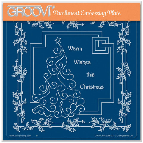 Linda's Swirly Christmas Tree - Christmas Treasures A5 Square Groovi Plate