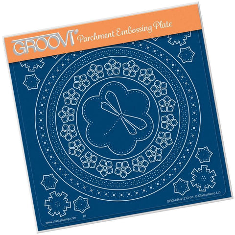 Tina's Embroidery Dragonfly A5 Square Groovi Plate