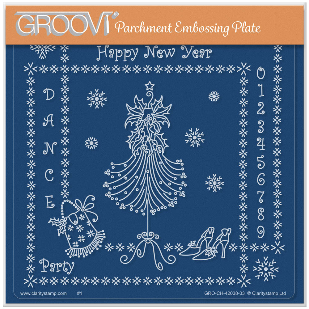 Linda's New Year Party - Christmas Treasures (Set 5) A5 Square Groovi Plate