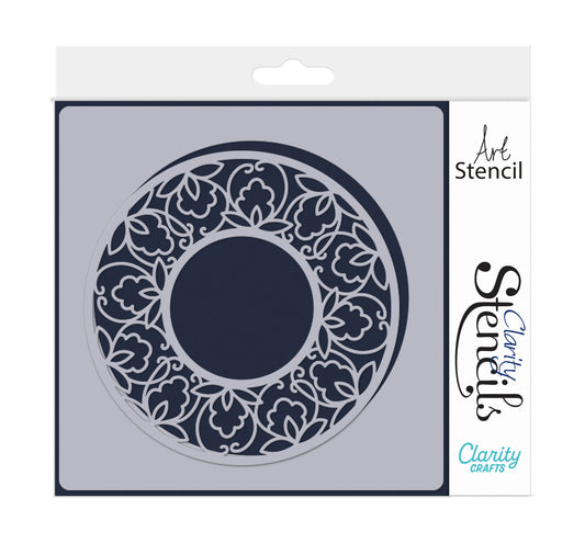 Barbara's SHAC Beauty Circular Decorative Frame 7" x 7" Stencil