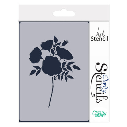 Dog Rose Posy A5 floral craft stencil for card making and mixed media