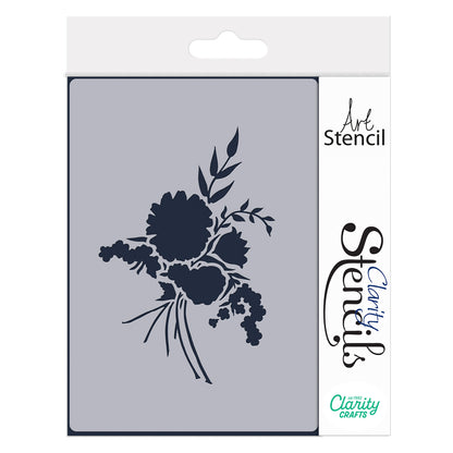 Country Garden Posy A5 floral craft stencil for card making and mixed media
