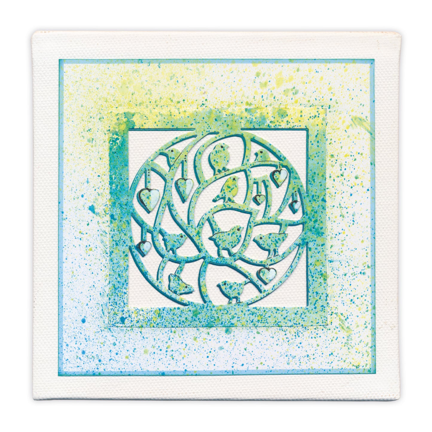 New Design Dies - 04 - Birds & Hearts Aperture Die 3" x 3"