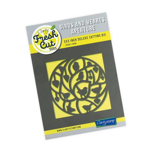 New Design Dies - 04 - Birds & Hearts Aperture Die 3" x 3"