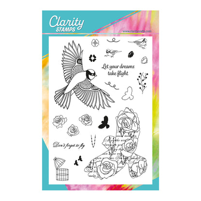 Garden Bird A5 Stamp & Mask Set