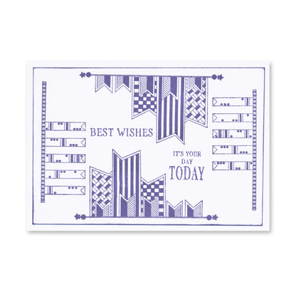 KISS by Clarity - Tina's Retro Banners A5 Stamp Set