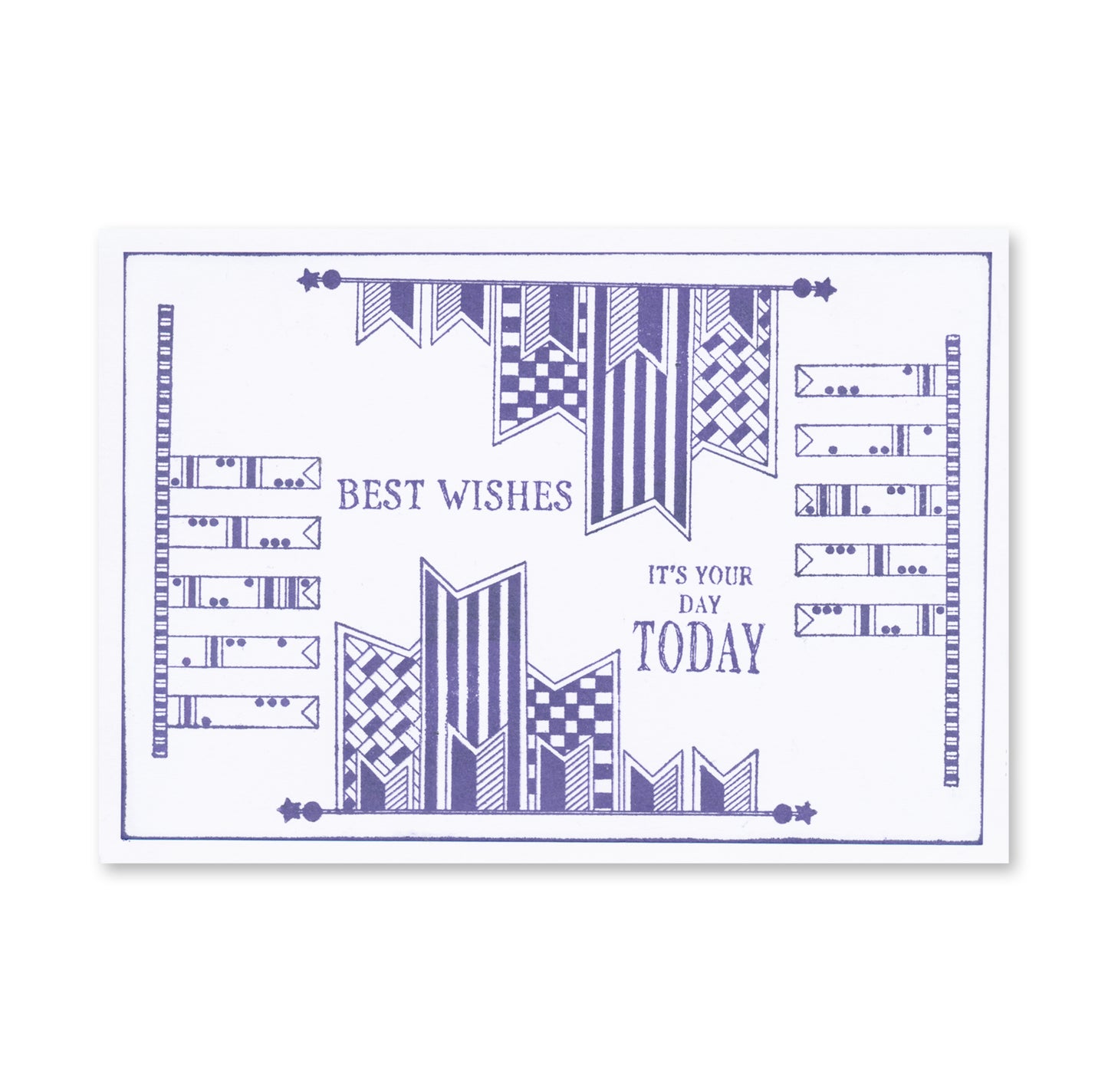 KISS by Clarity - Tina's Retro Set 1 - Banners, Candles, Hearts & Leaves A5 Stamp Trio