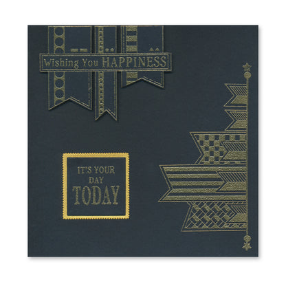 KISS by Clarity - Tina's Retro Banners A5 Stamp Set