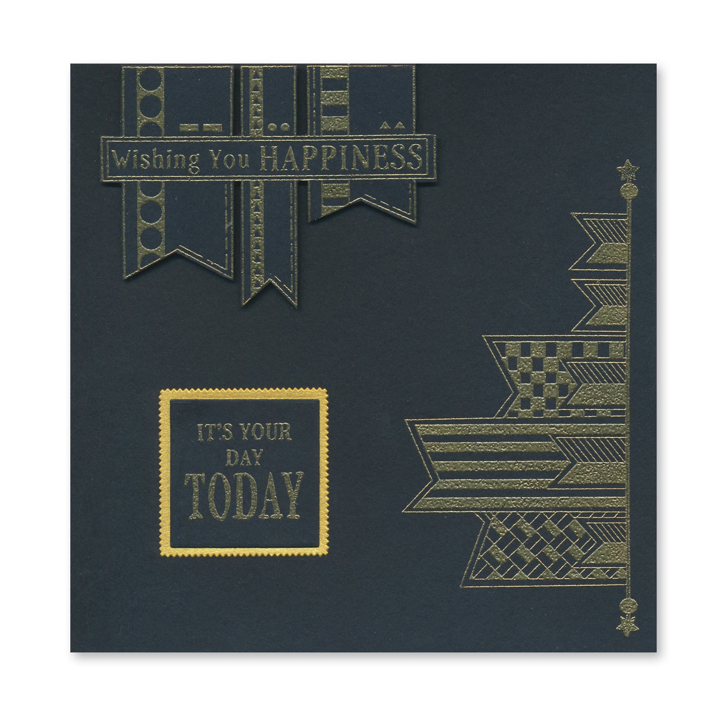 KISS by Clarity - Tina's Retro Set 1 - Banners, Candles, Hearts & Leaves A5 Stamp Trio