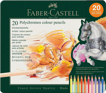 Faber-Castell - 20 Polychromos Colour Pencils - NEW COLOURS - DOUBLE LOYALTY POINTS