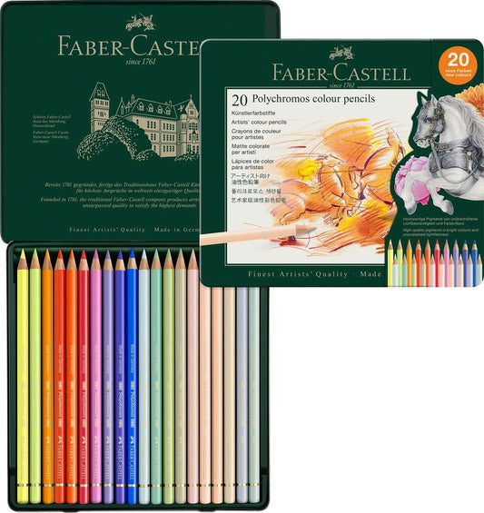 Faber-Castell - 20 Polychromos Colour Pencils - NEW COLOURS - DOUBLE LOYALTY POINTS