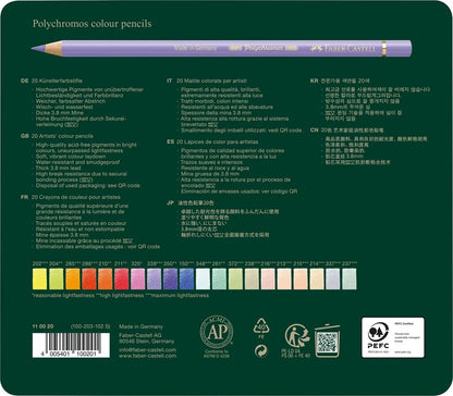 Faber-Castell - 20 Polychromos Colour Pencils - NEW COLOURS - DOUBLE LOYALTY POINTS
