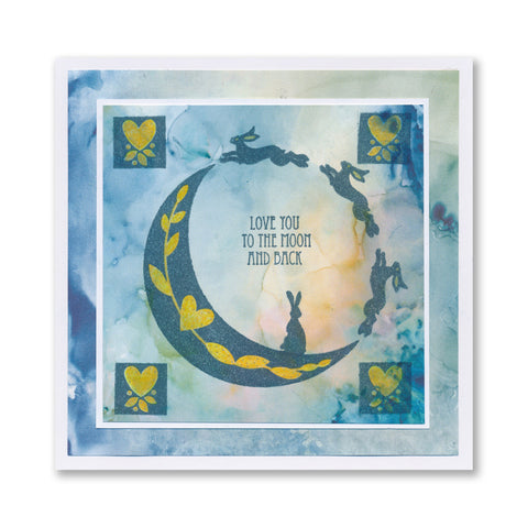 Hearty Crescent Moon A5 Square Stamp Set