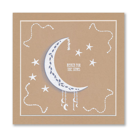 Leafy Crescent Moon A5 Square Stamp Set