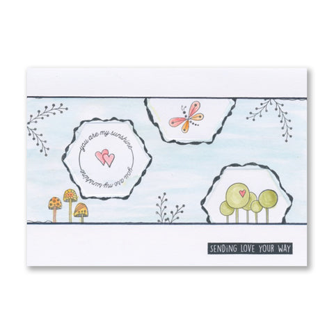 KISS by Clarity - Tina's Doodles A5 Stamp & Stencil Collection