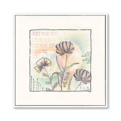 A6 KISS by Clarity - Tina's Just for You Flowers Stamp Set