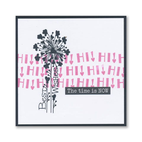 A6 KISS by Clarity - Tina's Best Wishes Flowers Stamp Set