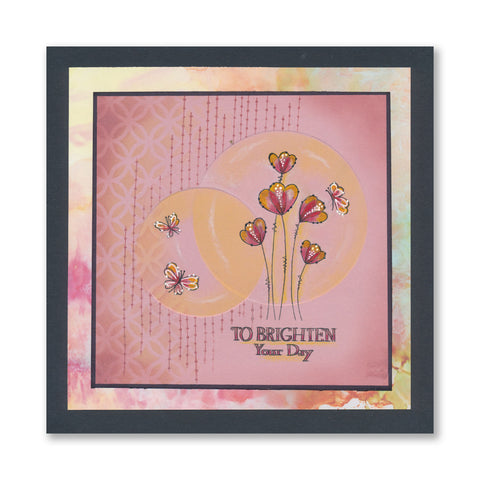 A6 KISS by Clarity - Tina's Brighten Your Day Flowers Stamp Set