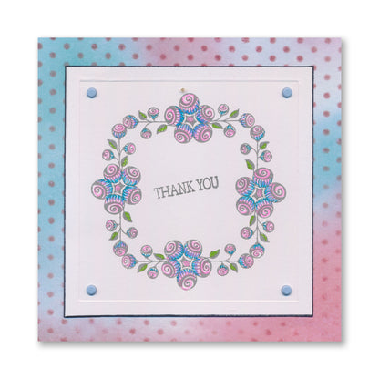 A6 KISS by Clarity - Tina's Thank You Flowers Stamp Set