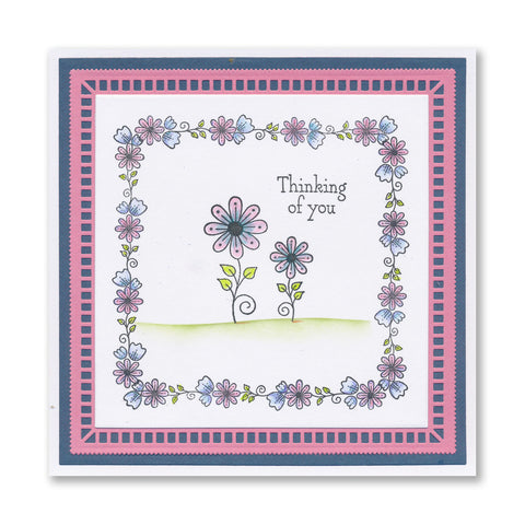 A7 KISS by Clarity - Tina's Thinking of You Flowers Stamp Set