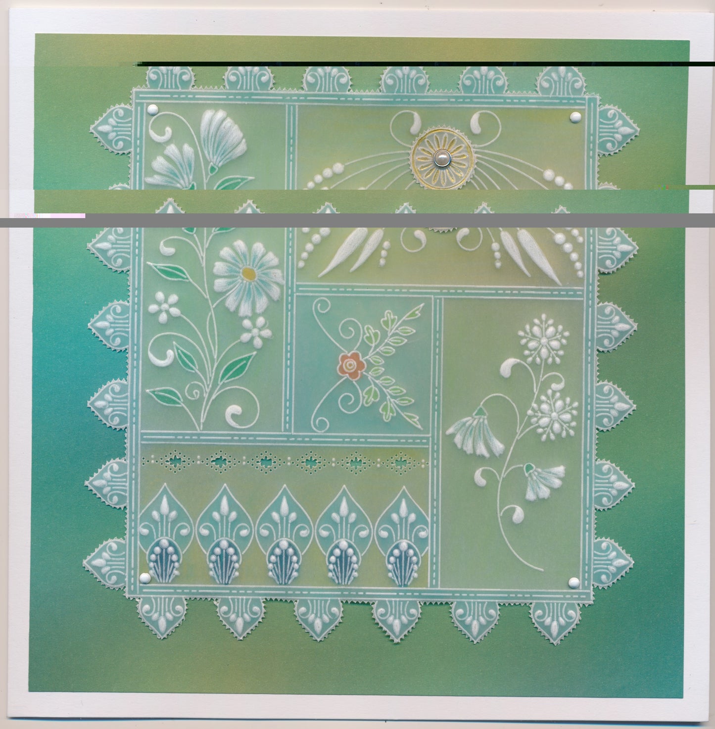 Tina's Small Floral Swirls & Corners 1 A5 Square Groovi Plate