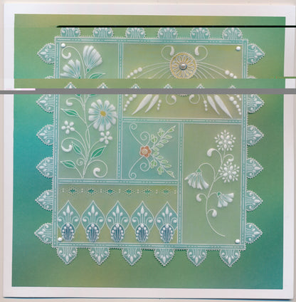 Tina's Small Floral Swirls & Corners 1 A5 Square Groovi Plate